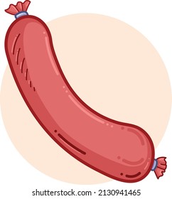 Yummy Sausage Food Vector Illustration Art Isolated. Soft colored background with clean design element.