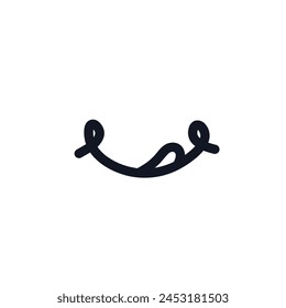 Yummy smile doodle logo icon sign Hand drawn ink sketch Product brand emblem Cute design Cartoon children's style Fashion print clothes apparel greeting invitation card flyer poster banner cover ad