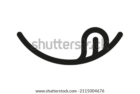 Yummy smile emoji with tongue lick mouth. Delicious tasty food symbol for social network. Yummy and hungry line icon. Savory gourmet. Enjoy food sign. Vector illustration isolated on white background.