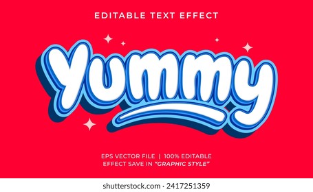 Yummy snack 3d editable text effect template