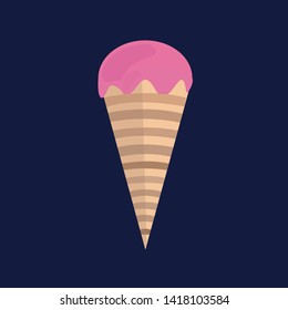 Yummy strawberry ice cream icon 