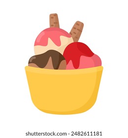 Yummy sweet ice cream cup