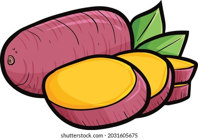 Yummy Sweet potato with sliced around it