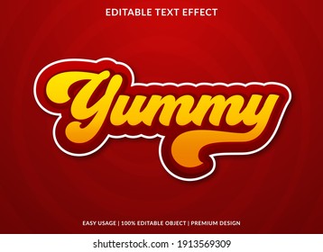 yummy text effect template with bold style use for brand typography and business logo