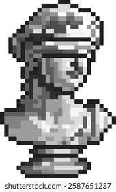 Yunani woman statue in 50 pixel.illustation pixel eps 10