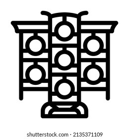 yunluo chinese line icon vector. yunluo chinese sign. isolated contour symbol black illustration