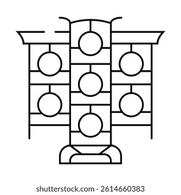yunluo chinese line icon vector. yunluo chinese sign. isolated contour symbol black illustration