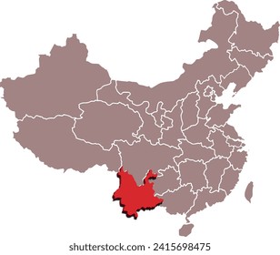 YUNNAN map CHINA 3d map