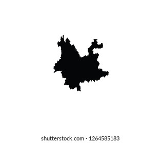 Yunnan outline map China province