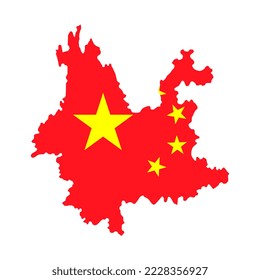 Yunnan province map, administrative divisions of China. Vector illustration.