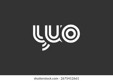 YUO Creative Unique Modern Letter Logo Design. Elegant Monogram Logo Design with Decorative Elements and Typography