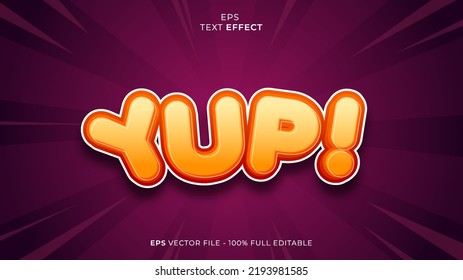 Yup editable text effect font - Shutterstock ID 2193981585