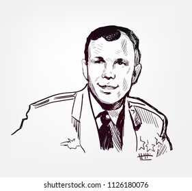 yuri gagarin drawing