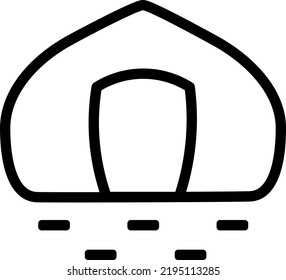 Yurt Or Bell Tent Icon For Campsites Or Glampsites. A Vector Of A Boutique Camping Or Glamping Tent.
