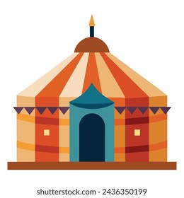 Yurt flat vector illustration on white background