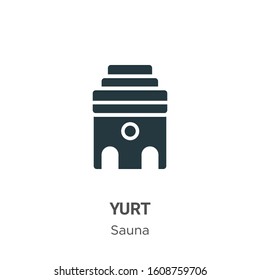 Yurt glyph icon vector on white background. Flat vector yurt icon symbol sign from modern sauna collection for mobile concept and web apps design.