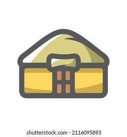 Yurt House of Asian nomads Vector icono Dibujo de dibujos animados