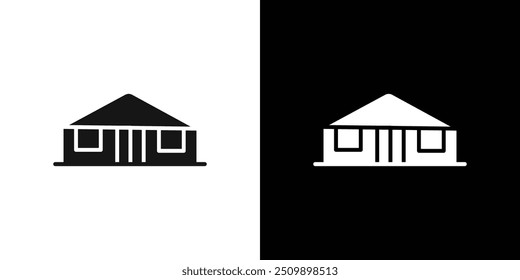 Yurt Icon Black line art vector logo set