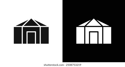 Yurt Icon Flat fill set collection