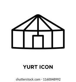 Yurt icon vector isolated on white background, Yurt transparent sign , line or linear sign, element design in outline style