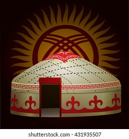 Yurt of kyrgyzstan. Vector Illustration
