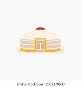 Yurt Of Nomads. Flat Vector Illustration. 