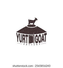 Yurt shape goat pottery logo design