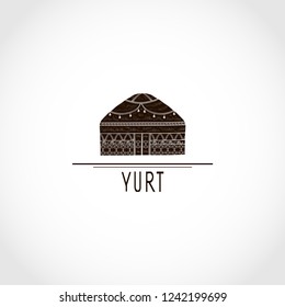 Yurt. Silhouette. Logo, emblem, symbol.