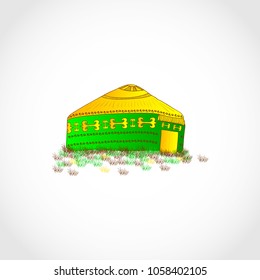Yurt. Sketch. Logo, emblem.
