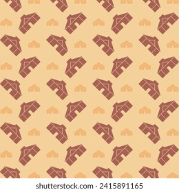 Yurt diseño de moda patrón repetido marrón fondo de ilustración vectorial