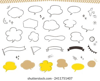 Yurukawa speech bubble set hand-drawn