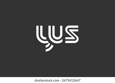YUS Creative Unique Modern Letter Logo Design. Elegantes Monogramm-Logo-Design mit dekorativen Elementen und Typografie