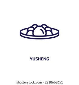 yusheng icon from food collection. Thin linear yusheng, restaurant, omelette outline icon isolated on white background. Line vector yusheng sign, symbol for web and mobile