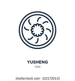 yusheng icon from food collection. Thin linear yusheng, restaurant, omelette outline icon isolated on white background. Line vector yusheng sign, symbol for web and mobile svg