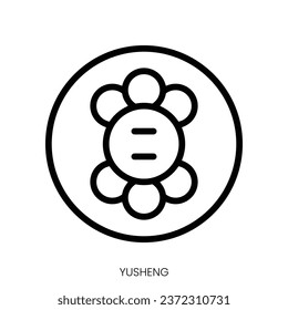 yusheng icon. Line Art Style Design Isolated On White Background svg
