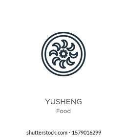 Yusheng icon. Thin linear yusheng outline icon isolated on white background from food collection. Line vector sign, symbol for web and mobile