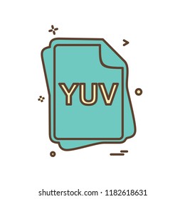 YUV file type icon design vector
