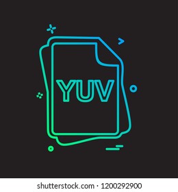 YUV file type icon design vector