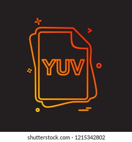 YUV file type icon design vector