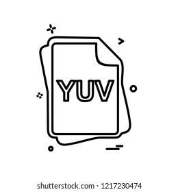 YUV file type icon design vector