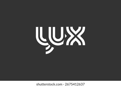 YUX Creative Diseño de Logo de Letra Moderna Única. Diseño elegante del logotipo del monograma con los Elementos decorativos y la tipografía