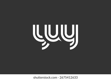 YUY Diseño de logotipo de letra moderno único creativo. Diseño elegante del logotipo del monograma con los Elementos decorativos y la tipografía