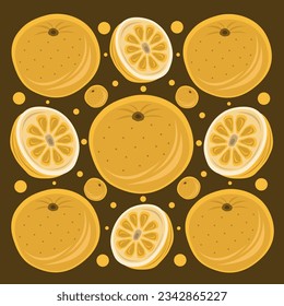 Yuzu citrus flat vector illustration. Cute yuzu citrus orange fruit slice cartoon vector illustration for graphic design and decorative element