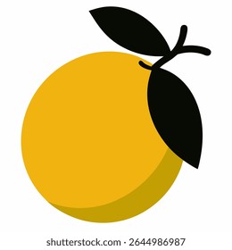 Yuzu Fruit Silhouette icon on white background