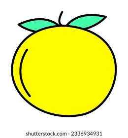 yuzu fruits of hand drawn icon
