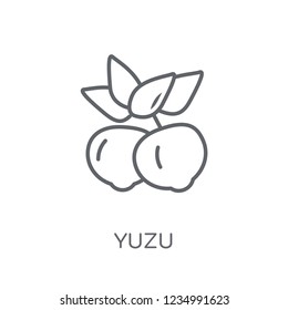 Yuzu linear icon. Modern outline Yuzu logo concept on white background from Fruits and vegetables collection. Suitable for use on web apps, mobile apps and print media.