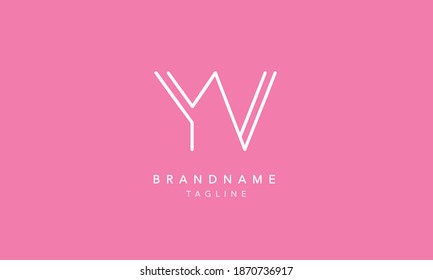 Ilustración vectorial del logotipo del icono del monograma del alfabeto YV
