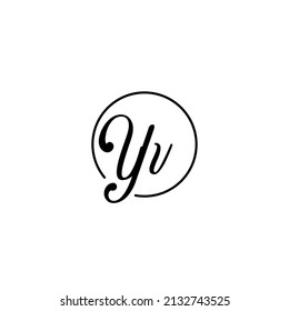YV circle feminine concept initial logo best for beauty and fashion
