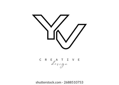 YV Creative Monogram Logo Design-Stock Creative Branding Design Concept Keywords language: English
