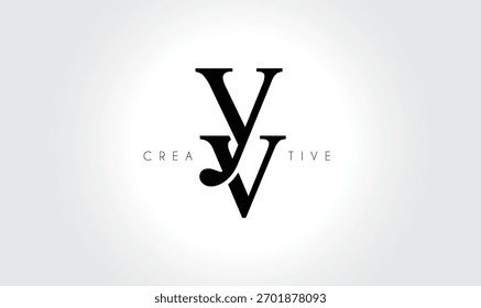 YV  Elegant Serif Monogram Logo – Luxury Lowercase Typographic Lettermark for Modern Branding